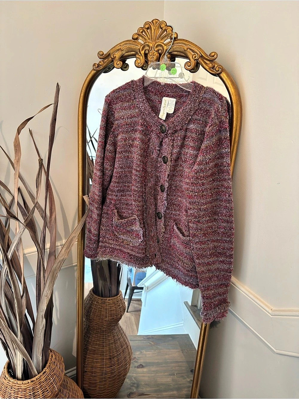 Matilda Jane Molly Vintage Burgundy Textured Cardigan M